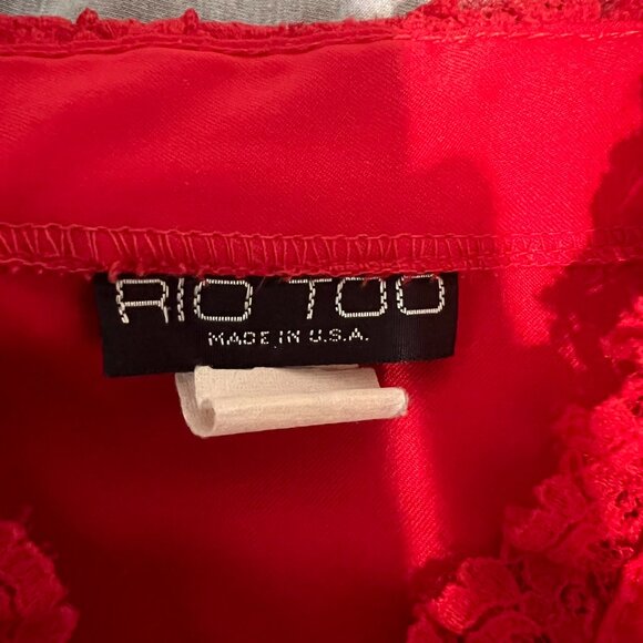 Rio Too Women Red Ruffle Long Sleeve Button Down Shirt *see description* - Picture 7 of 7
